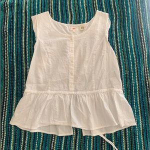 Levi’s white seersucker peplum tank